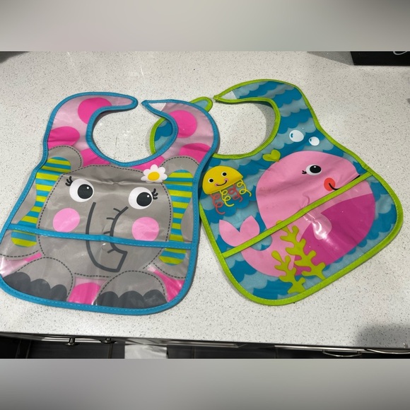 Babies  BIBS SET OF 2-pink & blue - Picture 9 of 10